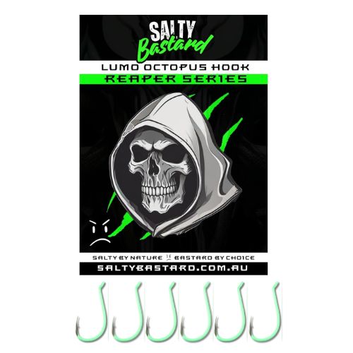 Salty Bastard Green Luminous Octopus Suicide Hook Reaper Series