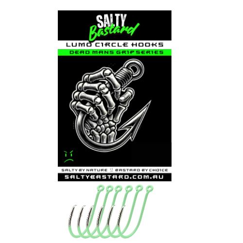 Salty Bastard Green Luminous Circle Hook Dead Mans Grip Series - South East Clearance Centre